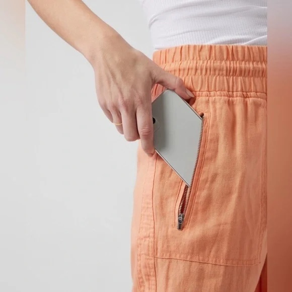 Athleta Cabo Linen Jogger, Cactus Peach, Size 4 - Picture 2 of 10